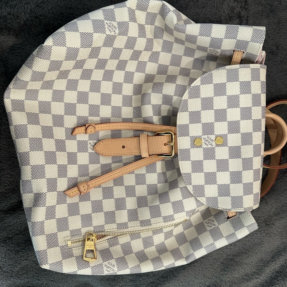 Authentic🥰Louis Vuitton Sperone Backpack Damier Azur Rose Ballerine